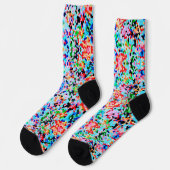 Chaussette Confetti coloré Abstrait Motif de mosaïque Cravate (Gauche)
