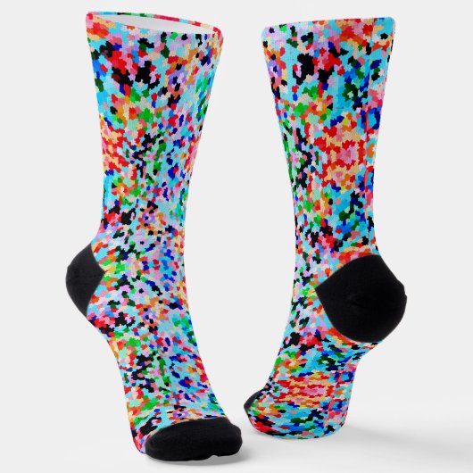 Chaussette Confetti coloré Abstrait Motif de mosaïque Cravate (Angulaire)