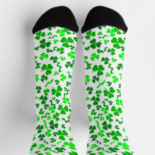 Chaussette Confettis de trèfles verts de la Saint-Patrick