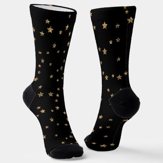 Chaussette Confettis étoiles dorées scintillent brillent élég (Angulaire)