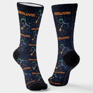 Chaussette Constellation Sagittaire Zodiaque Galaxie Aquarell
