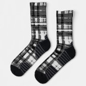 Chaussette Contemporain Gris et Noir Plaid (Gauche)