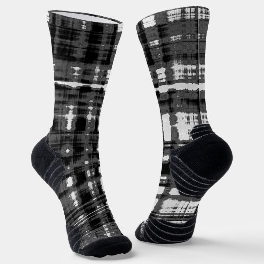 Chaussette Contemporain Gris et Noir Plaid (Angulaire)
