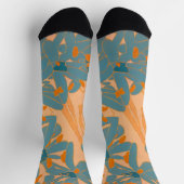 Chaussette Contemporary Leaf Design in Peach (Haut)