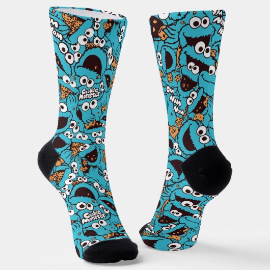 Chaussette Cookie Monster | Nom Nom Nom Nom Motif Chaussettes (Angulaire)
