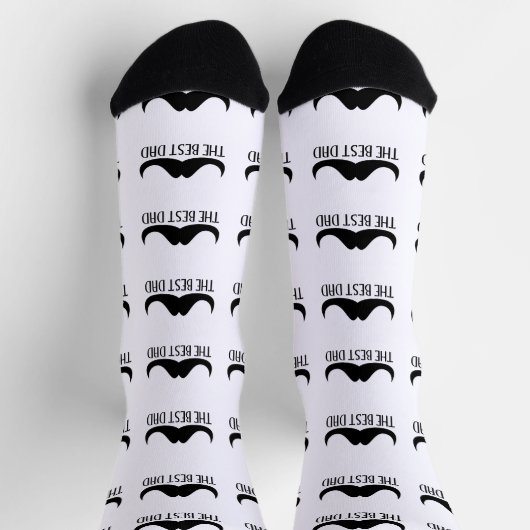 Chaussette Cool best Dad Black Moustache Father's day pattern (Haut)