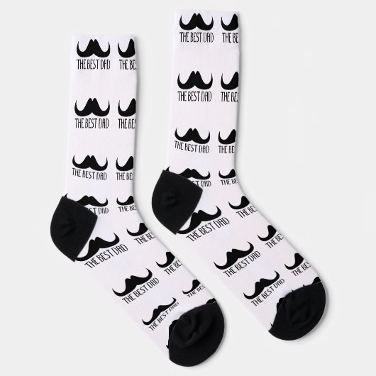Chaussette Cool best Dad Black Moustache Father's day pattern (Droite)