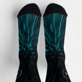 Chaussette Cool Bleu noir Hypergalaxie Ligne Abstraite Monogr (Haut)