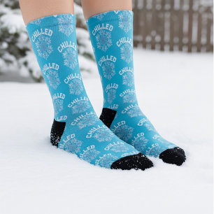 Chaussette Cool Blue Custom Chaussettes de Flocon de Neige ré