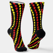 Chaussette Cool de points rouges et jaunes (Angulaire)