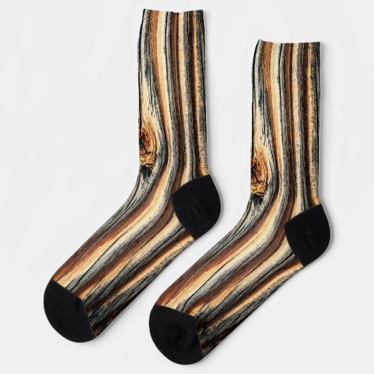 Chaussette Cool de texture d'écorce d'arbre unique (Gauche)