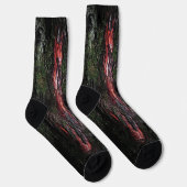 Chaussette Cool d'écorce de bois rouge noir (Droite)