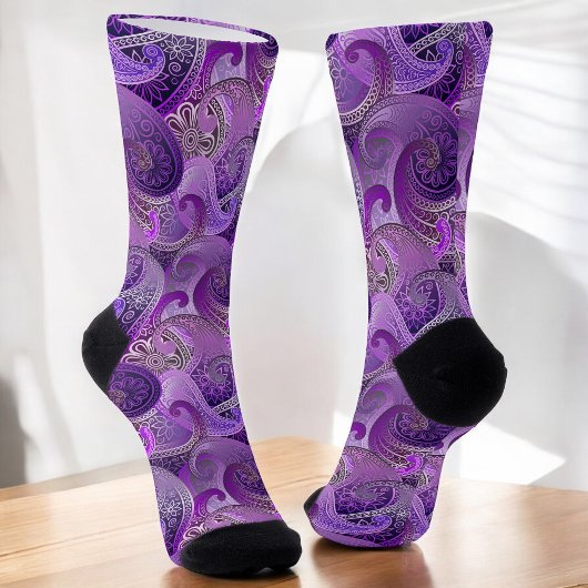 Chaussette Cool élégant Purple Paisley Motif
