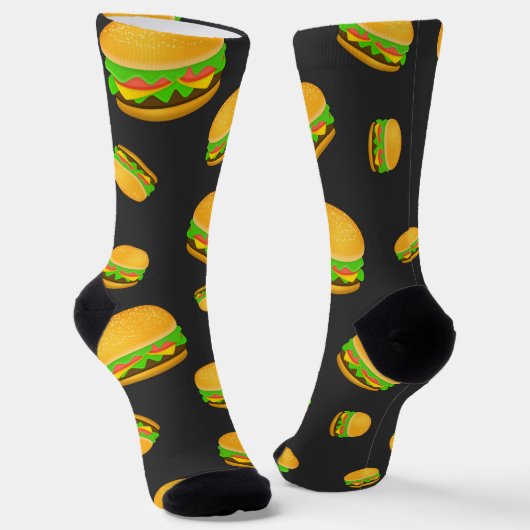 Chaussette Cool et amusant yummy burger motif (Angulaire)