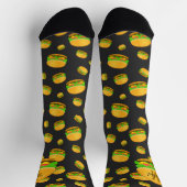 Chaussette Cool et amusant yummy burger motif Monogramme (Haut)