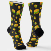 Chaussette Cool et amusant yummy burger motif Monogramme (Angulaire)