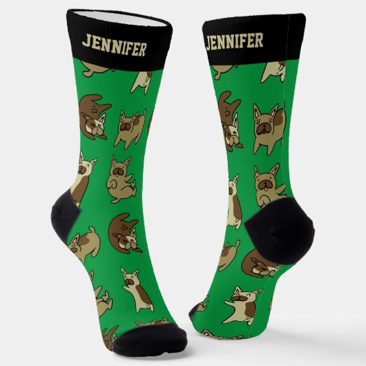 Chaussette Cool Français Chien Chien Chien Cute Motif Chiot (Angulaire)