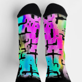 Chaussette Cool funky aux couleurs vives Abstrait (Haut)