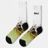 Chaussette Cool goutte d'eau sur pomme Votre nom (Gauche)