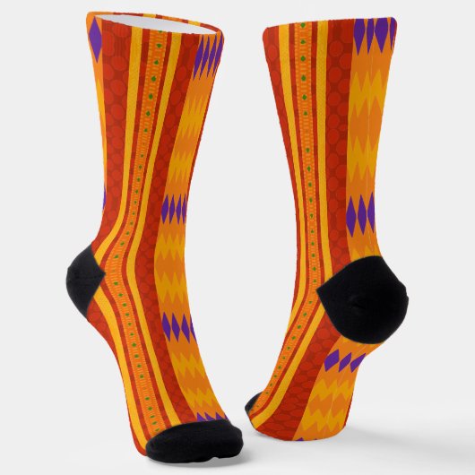 Chaussette Cool Kente Stripe Design (Angulaire)