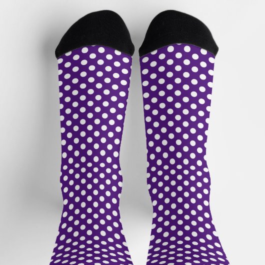 Chaussette Cool mignon violet blanc pois rétro motif (Haut)