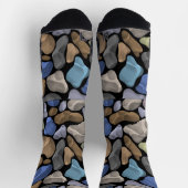Chaussette Cool Multi couleur pierre illustration Blue Black  (Haut)
