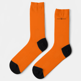 Chaussette Cool Neon Orange Monogramme initial