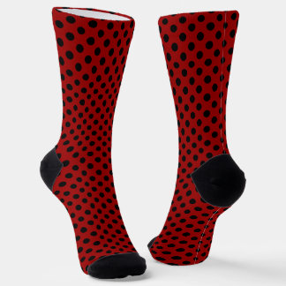Chaussette Cool rouge rouge noir pois rétro motif