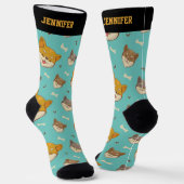 Chaussette Cool Shiba Inu chien mignon Motif chiot (Angulaire)