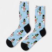 Chaussette Cool Snowman Noël motif bleu hiver (Gauche)