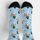 Chaussette Cool Snowman Noël motif bleu hiver (Haut)