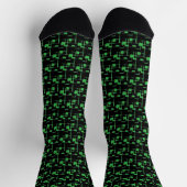 Chaussette Cool tendance Noir/Motif vert (Haut)