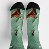 Chaussette Cool turquoise brun rouille Votre nom (Haut)