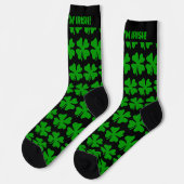 Chaussette Cool vert chanceux trèfle St Patrick's Day fête (Gauche)
