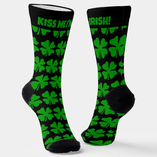 Chaussette Cool vert chanceux trèfle St Patrick's Day fête (Angulaire)