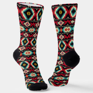 Chaussette Cool Western faux tricot Aztec