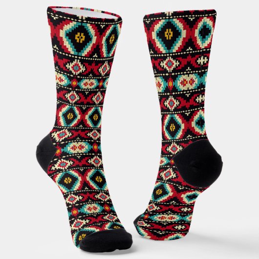 Chaussette Cool Western faux tricot Aztec (Angulaire)