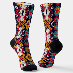 Chaussette Cool Western faux tricot Aztec