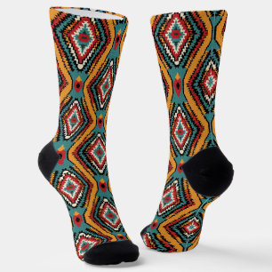 Chaussette Cool Western faux tricot Aztec