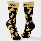 Chaussette Cool Yoga Doodle Chien mignon Motif chiot (Angulaire)