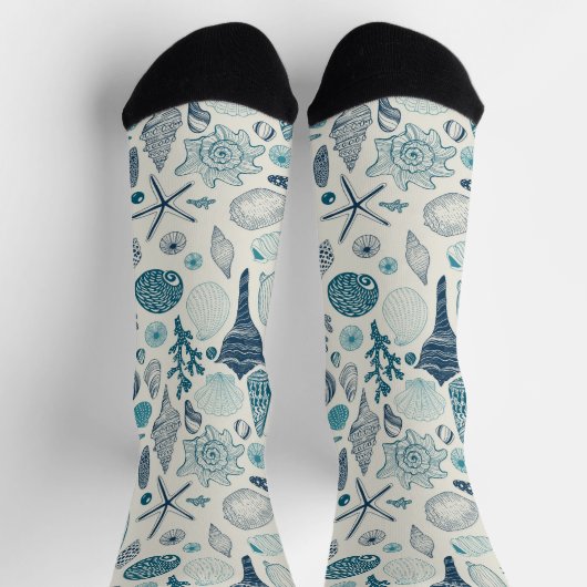 Chaussette Coques de mer sur le blanc (Haut)