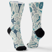 Chaussette Coques de mer sur le blanc (Angulaire)