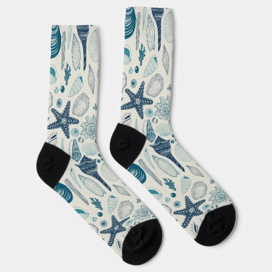 Chaussette Coques de mer sur le blanc (Droite)