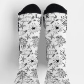 Chaussette Corail plante, tortue marine (Haut)