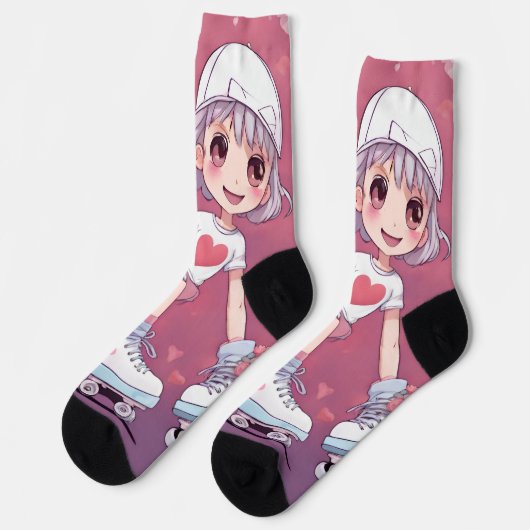 Chaussette corazones pattern (Gauche)