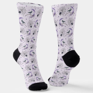 Chaussette Corbeau de toile d'araignée fantaisiste Halloween