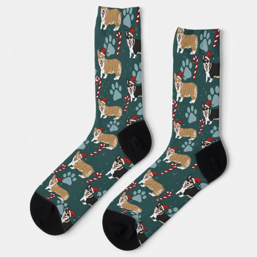 Chaussette Corgi de Noël (Gauche)