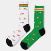 Chaussette Corgi Life | Chaussettes femmes | Rouge | Vert (Gauche)