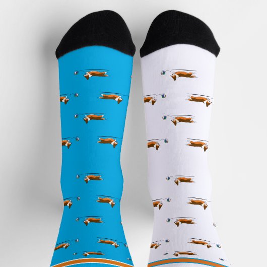 Chaussette Corgi Life | Chaussettes hommes | Tri w. Queue v1 (Haut)