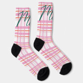 Chaussette Cotte moderne Bonbons Noël Plaid Holiday (Droite)